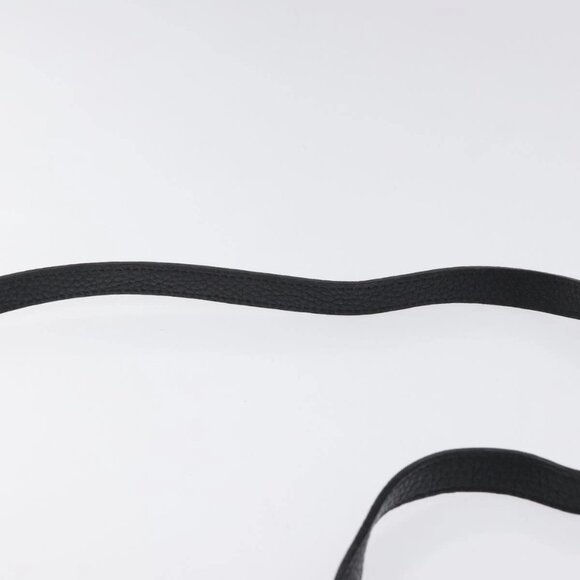 BURBERRY Shoulder Bag Leather Black Silver Auth am8354 - Picture 9 of 16